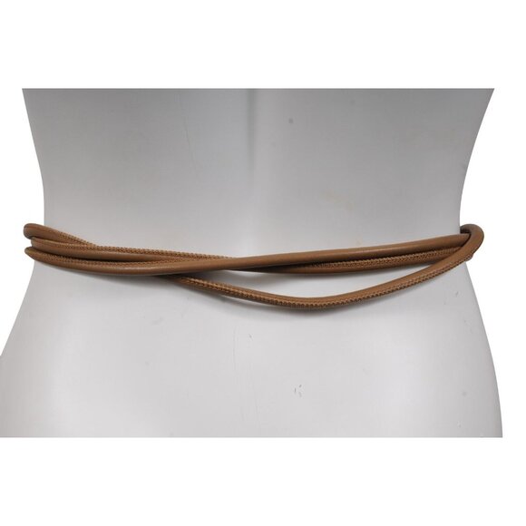 Salvatore Ferragamo Womens Brown Leather Rope String Waist Belt Gold Hardware - Picture 8 of 9